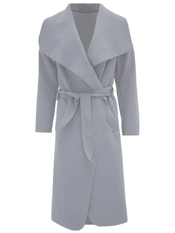 Womens Long Waterfall Italian Duster Coat  Belted Trench Jacket Winter Cardigan Size 8-22. Fit Womenswear Black Comfy Lightweight Long Sleeves Party Tops celebrity style winter Ladies Underwear Lady Outerwear Comfort Longsleeves Minimalist 7