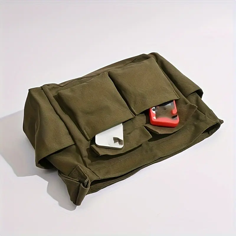 Vintage messenger bag, casual travel crossbody bag, multi pocket shoulder bag 5