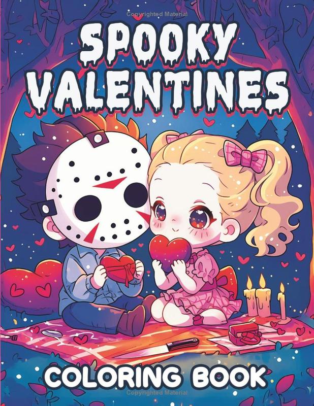 Spooky Valentines Coloring Book: Creepy Cute Coloring Page for Adults Featuring Adorable and Spooky Characters, Perfect for Relaxation and Creative Fun 0