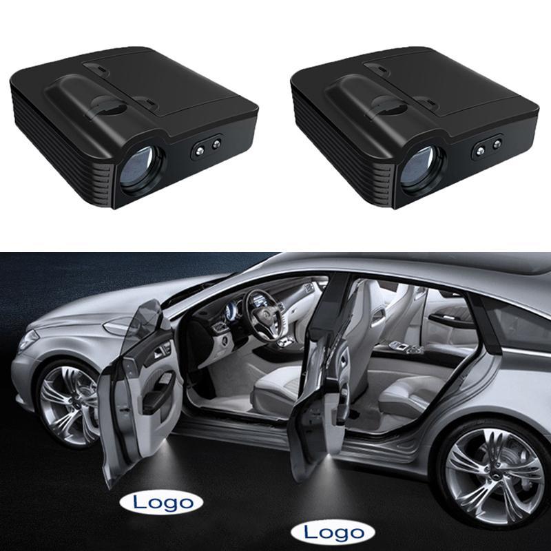 2PCS Wireless Led Car Door Welcome Laser Projector Logo Ghost Shadow Night Light Courtesy Lamp kit for All Car 1