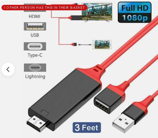 1080P MHL USB to HDMI Cable Phone to TV HDTV Adapter for iPhone/Android/Samsung - Home Theater Accessories Device Male Plug 2