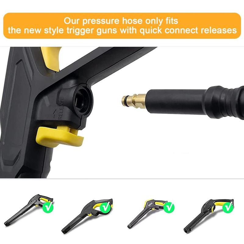 GoDyna 15m Pressure Washer Hose High Pressure Hose for Karcher K Series Pressure Washer K2 K3 K4 K5 K7 Click Type Plug Quick Karcher Hose Connector 2