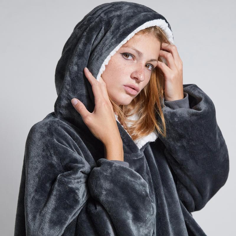 Onesnug Adult/Teen Hoodie Blanket - Dark Grey 5