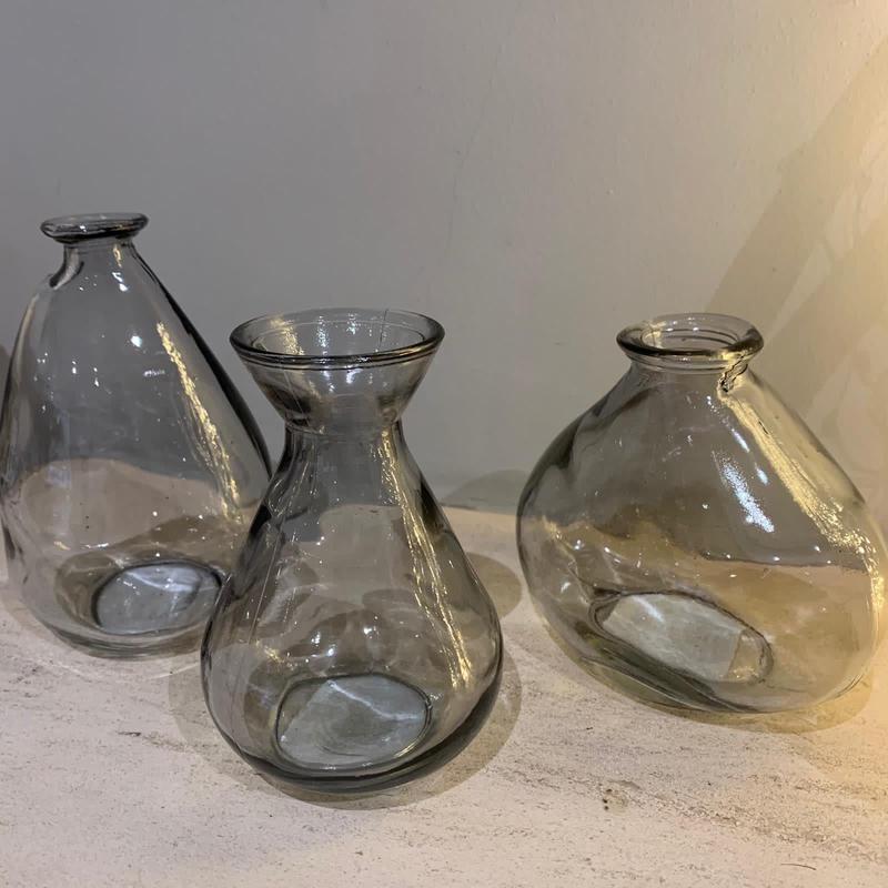 Smoked Grey Mini Glass Bubble vase 3