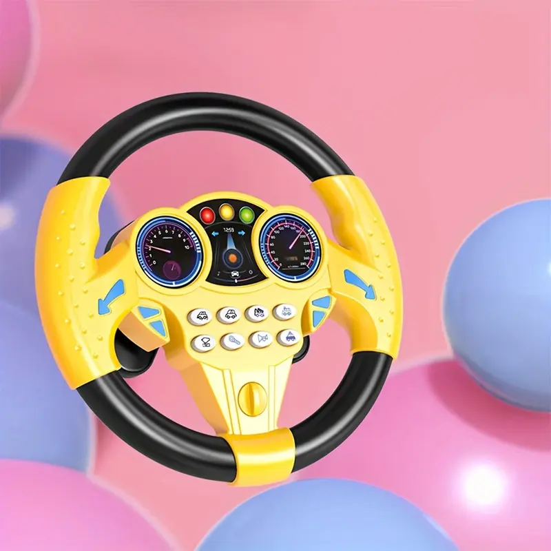 1pc Kids Simulated Driving Controller, Interactive Car Steering Wheel Toy, Educational Activity Gift, ABS Resin, Assorted Colors, No Batteries Included 6