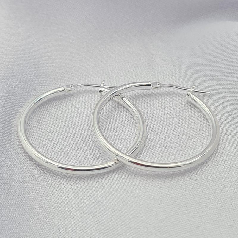 Silver 30mm Hoop Earrings 3