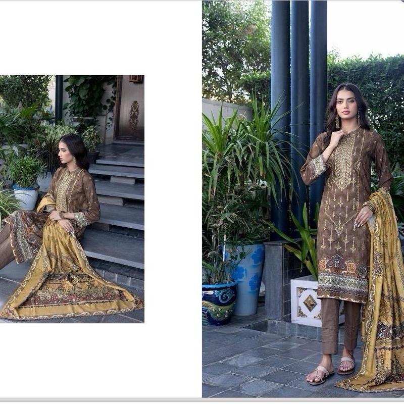 Women's Multi-Piece Embroidered Khaddar Dress - Casual Style - Womenswear 0