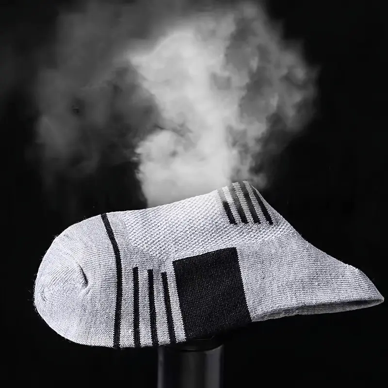 4pairs, Men's Thickened Towel Bottom Sweat-absorbing Socks Non-slip Breathable Shock-absorbing Sports Outdoor Socks 5