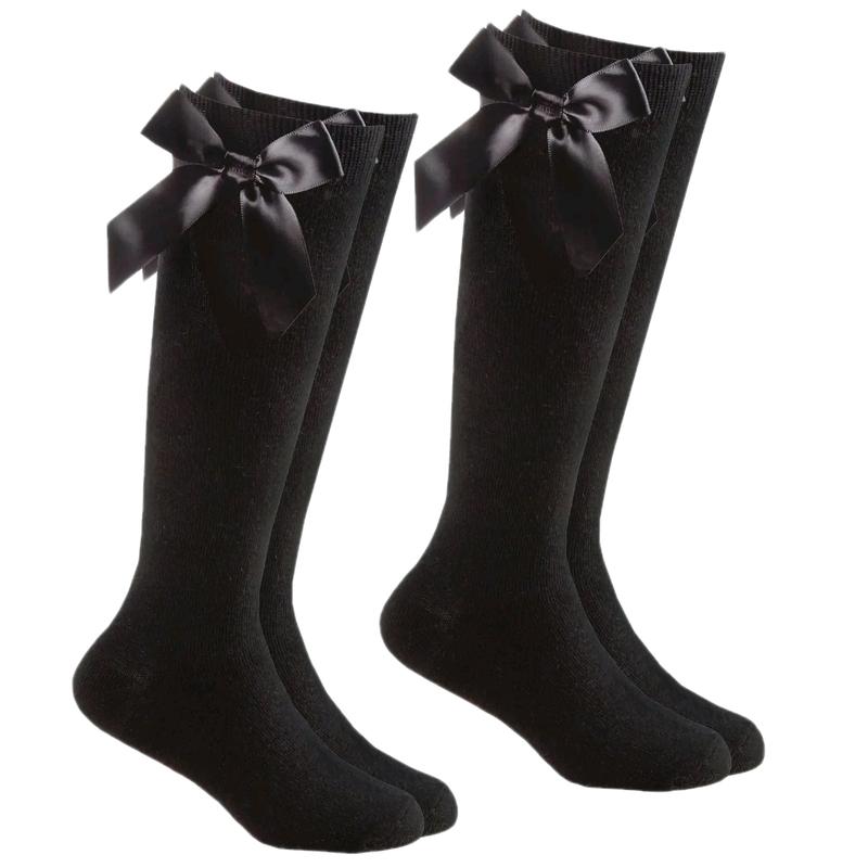Girls Knee High Bow School Socks in Cotton Blend for Comfortable Wear 1