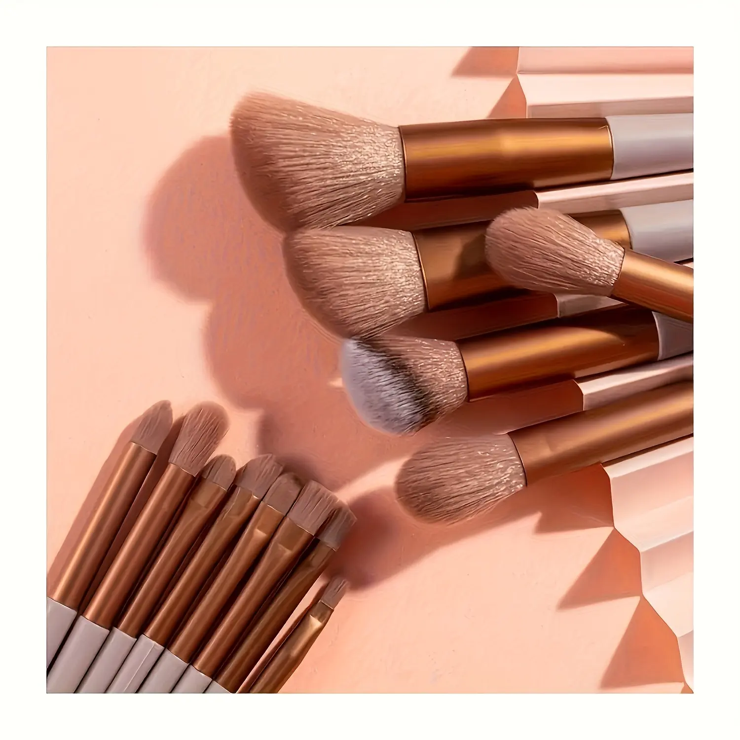 Luxurious 13pcs Makeup Brush Set with Soft Synthetic Bristles - Includes a Travel Bag, Fragrance-Free, Suitable for All Skin Types, Perfect for a Valentine'S Day Gift.