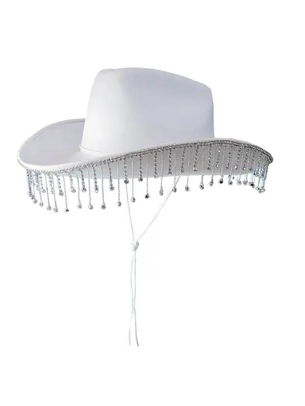 Alandra Luxury Cowboy Hat With Diamante Droplets - Stetson Shape - Black, Pink, White - Perfect for Hen Parties and Music Festivals 3
