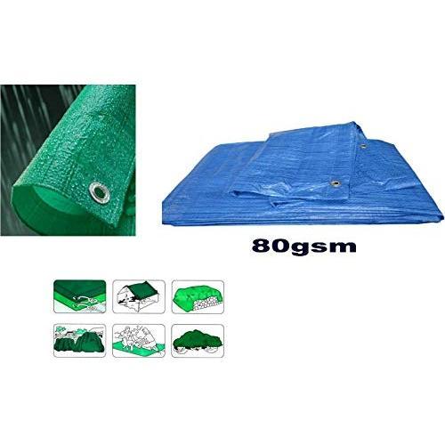 KAV - 1.80 x 2.70M (6x9 FT) Green Strong Waterproof Universal Tarpaulin Tarp sheet in - Ground Sheet Covers For Camping Fishing Gardening Pets  Premium Quality Cover Made of 80 gram 1