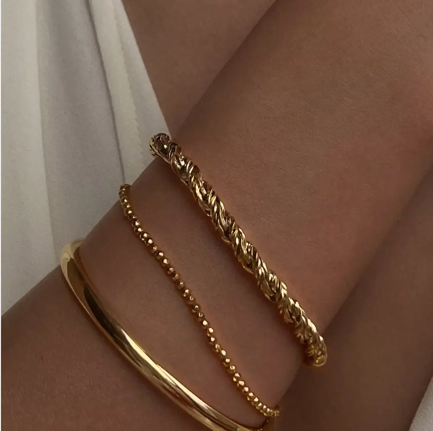 Steph Braided Rope Bracelet / 18K Gold Plated