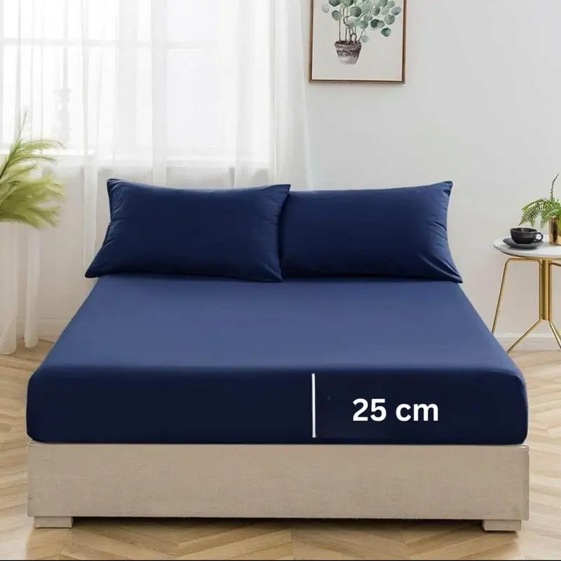 Poly Cotton Fitted Sheets 25cm/10" Deep | Luxury Plain Soft Bed Sheets PolyCotton Hotel Quality Finest Fitted Bed Sheets | Shrinkage & Fade Resistant Percale Quality Fitted Sheets | Double Brushed Microfibre | Non Iron Warm Easy Care Machine Washable 7