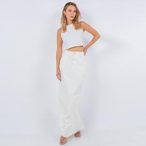 Column Denim Pencil Skirt | Maxi Skirt