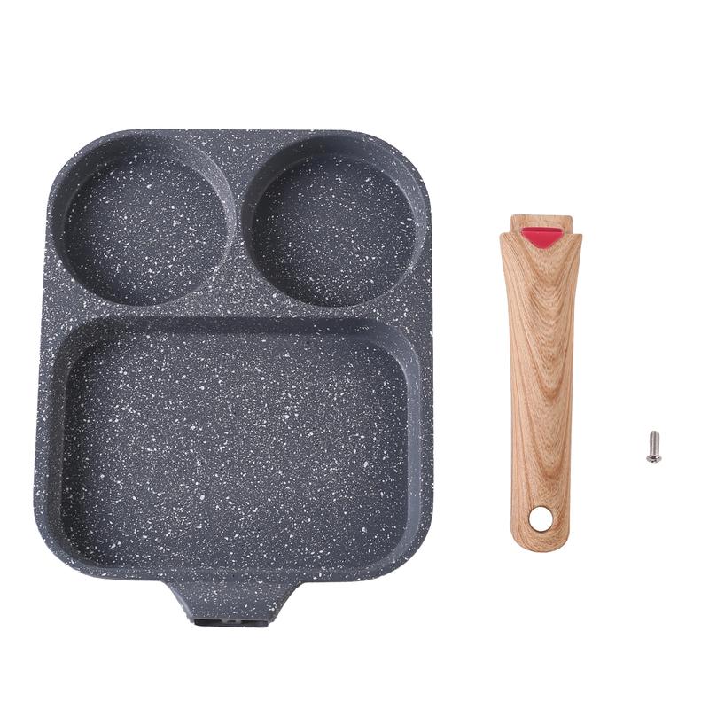 UK 3 in 1 Egg Frying Pan Nonstick Household Steak Frying Pan, Multifunctional Breakfast Pan Burger Pan, Non-stick Multi-purpose Omelette pan, Fried Egg Pan, Pancake Pan for Induction Cooker, Gas Stove, Electric Ceramic Stove 2