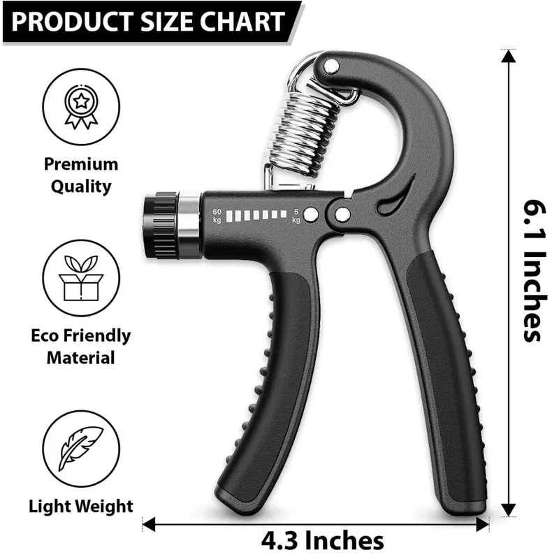 Hand Grip Strengthener 5-60 kg Resistance Stainless Steel Springs 4