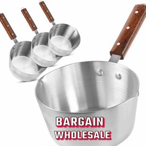 3PC Milk Pan Aluminum Saucepan Kitchen Tea Coffee Boiling Egg Pot Dual Pouring Lips 16cm,18cm,20cm Cookware Handle UK Set