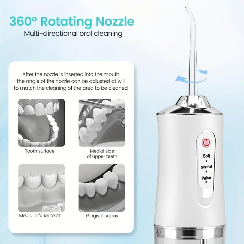 4 In 1 Water Flosser For Teeth, Cordless Water Flossers Oral Irrigator With DIY Mode 4 Jet Tips, Tooth Flosser, Portable And Rechargeable For Home Travel, For Men And Women Daily Teeth Care, Ideal For Gift, Father Day Gift 3