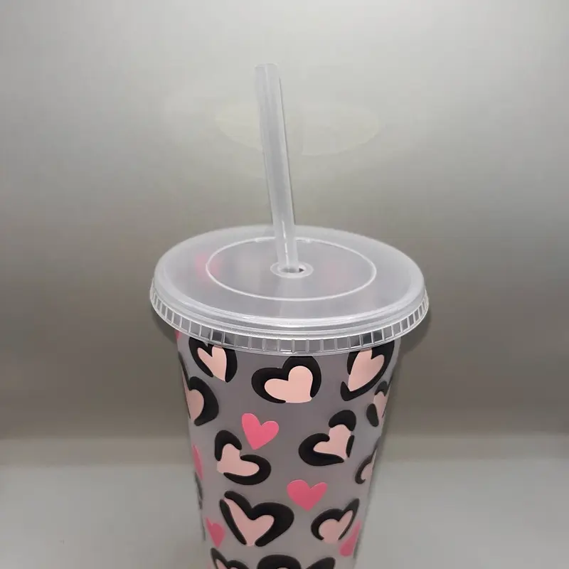 Love Hearts Cold Cup. Valentines , Pink Hearts Birthday, Wedding, Hen Party Gift 1