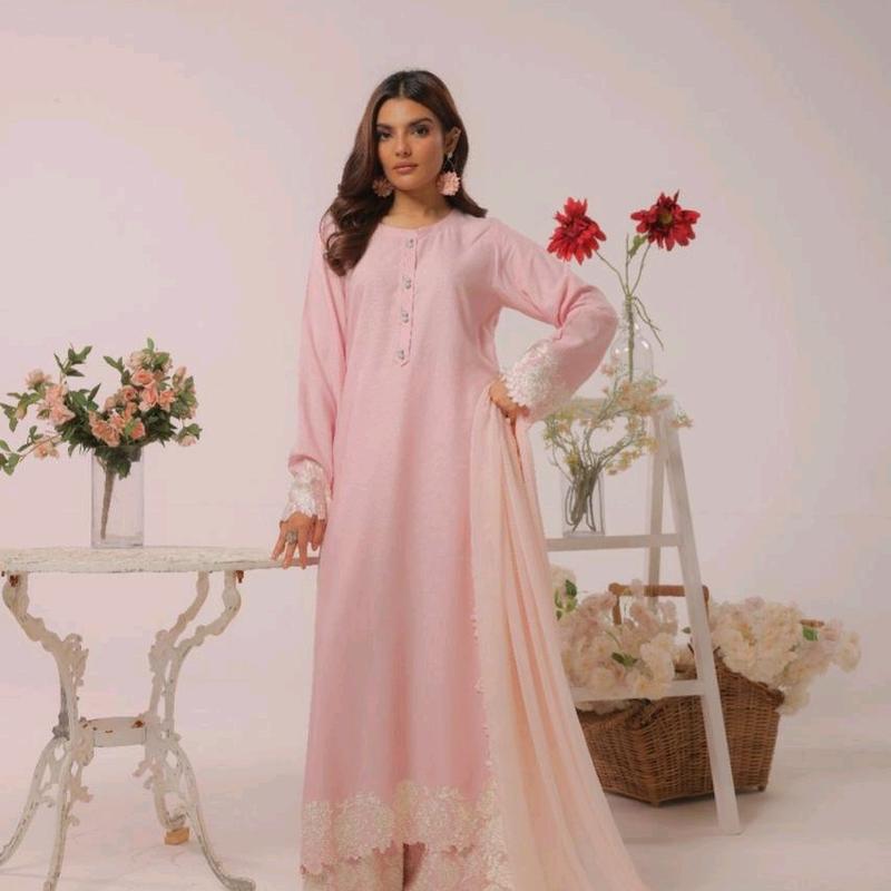 PINK EMBROIDERY LINEN SUIT 1