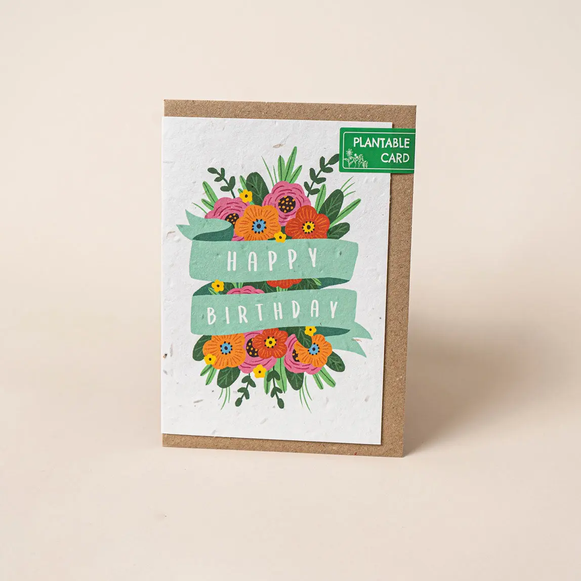 Happy Birthday Ribbon - Wildflowers Plantable Greetings Card