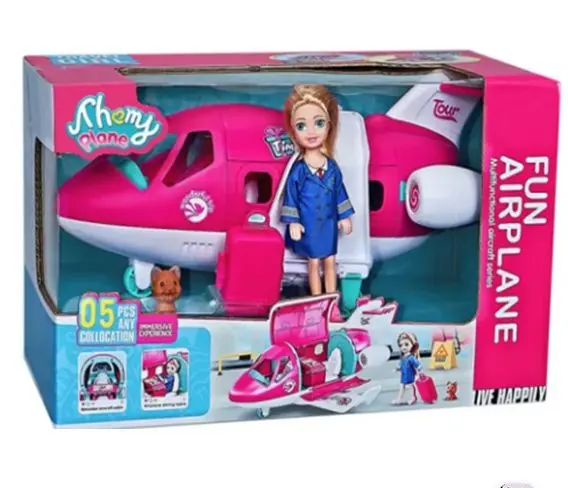 Dreamlike Airplane Pilot Toy, Pretend Play Pink Airplane Playset Toy, Pilot Roleplay Gift For Girls Christmas 3