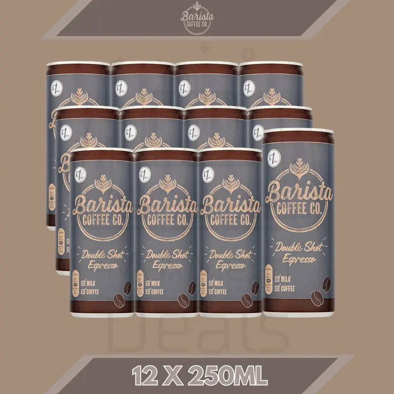Barista Coffe Co. Double Shot Espresso 12 Or 24 X 250ML Bulk Pack Coffee Beverage 3