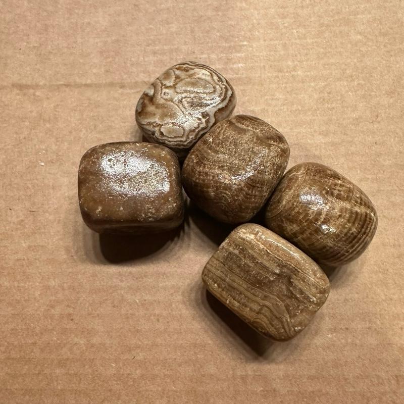 Chocolate calcite tumbles 1