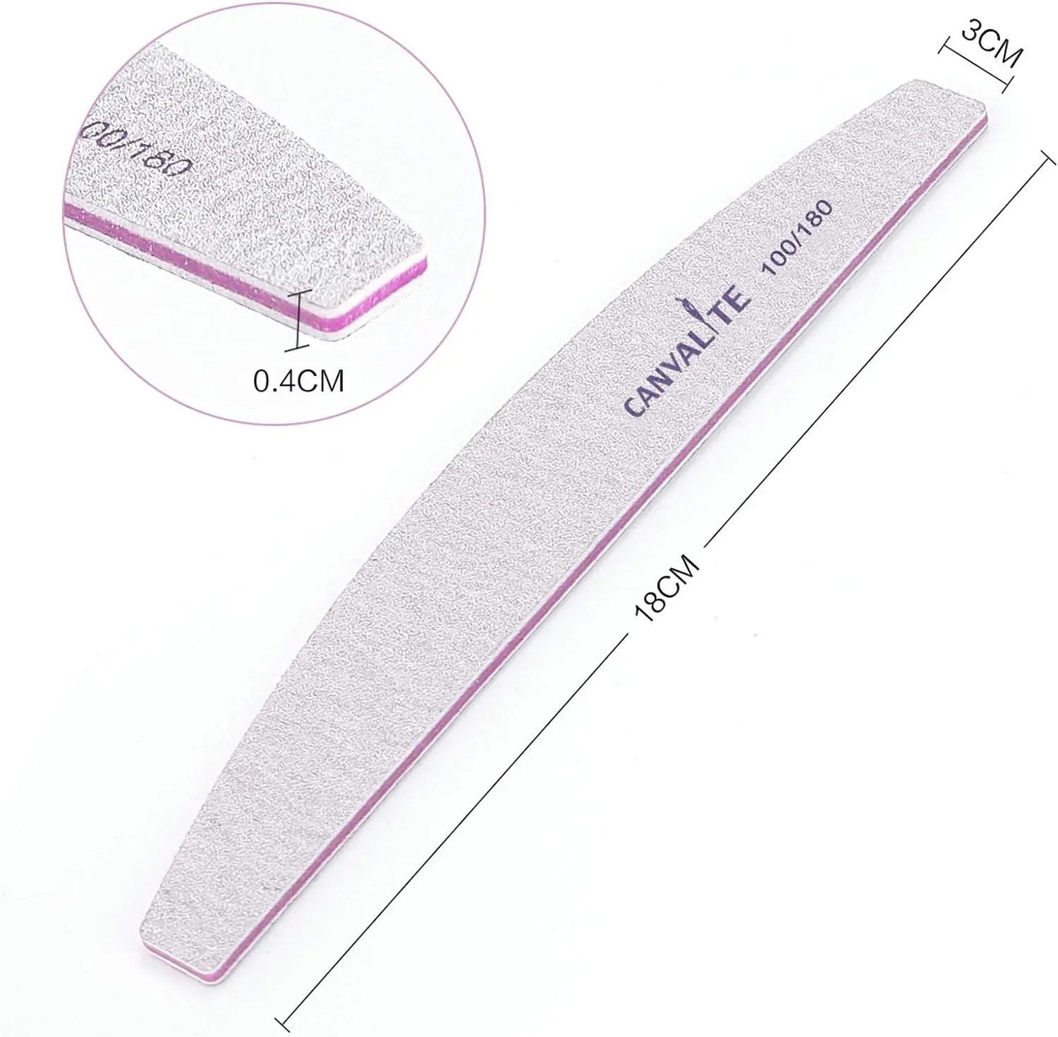 10 PCS Professional Nail Files Double Sided Emery Board(100/180 Grit) Nail Styling Tools