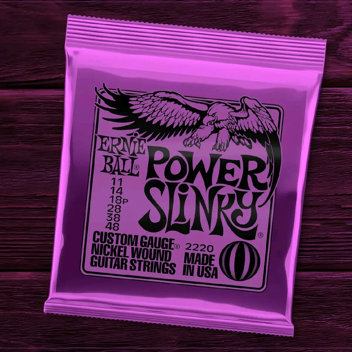 Ernie ball power slinky guitar strings - purple