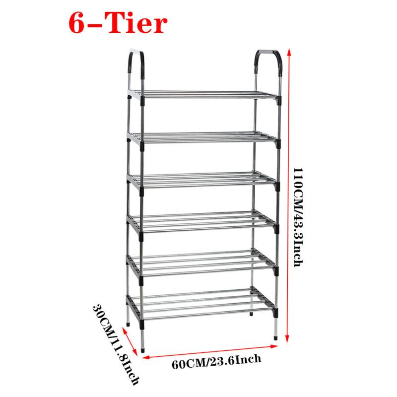 6 Tier Shoe Rack Stand Heavy Duty Sturdy Storage Self Organiser Up to 24 Pairs 5