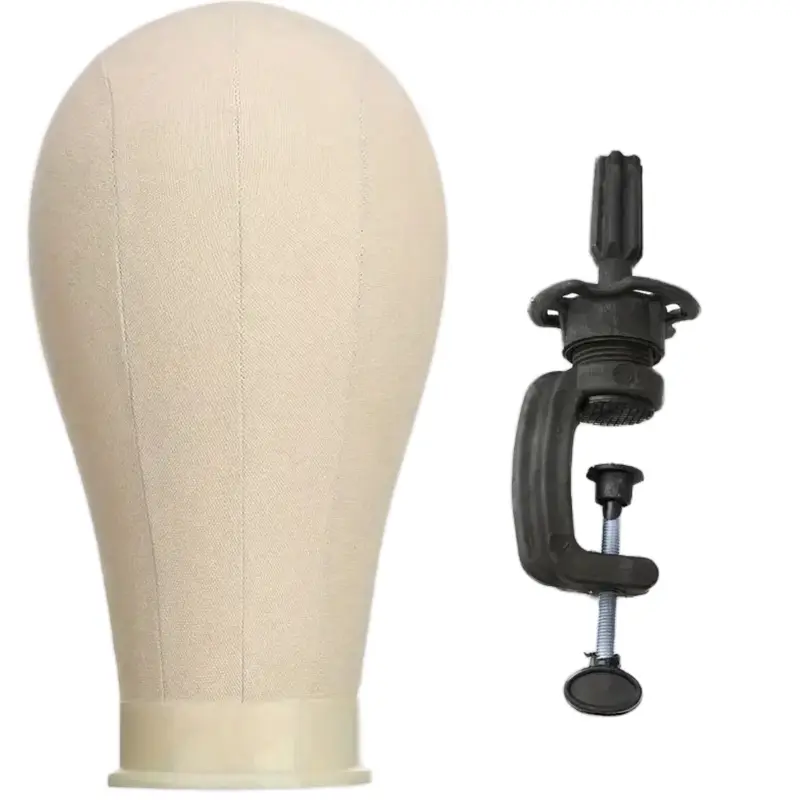 21/22/22.5/23/24 Inch Head and Stand, Canvas Mannequin Head with Table Clamp, Ideal for Styling, Display & DIY Projects - Hair Extension Training Head, Professional Hairdressing for Wig stylists, beauticians and DIY enthusiasts Haircare
