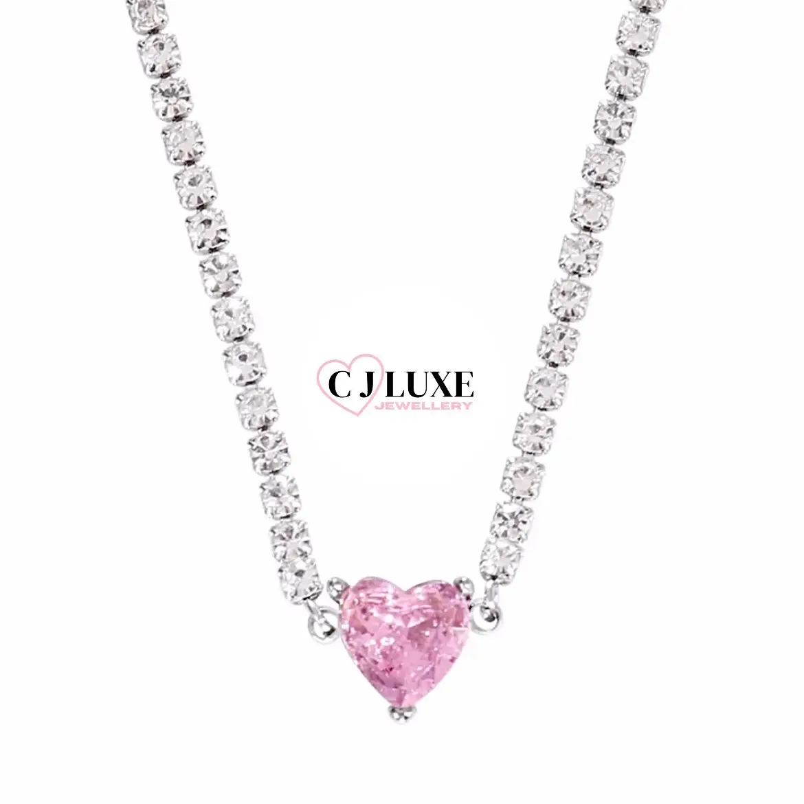 Mya Heart Tennis Necklace - Stainless steel