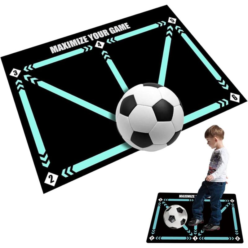 Football Skills Training Mat Non Slip Kids Adults Dribble Training Carpet Sports 2