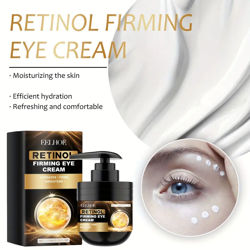 EELHOE Retinol Firming Eye Cream, 3.38oz - Hydrates & Smooths Fine Lines, Moisturizes Skin Around Eyes, Low-Allergy Formula with Aloe Vera, Suitable for All Skin Types 2