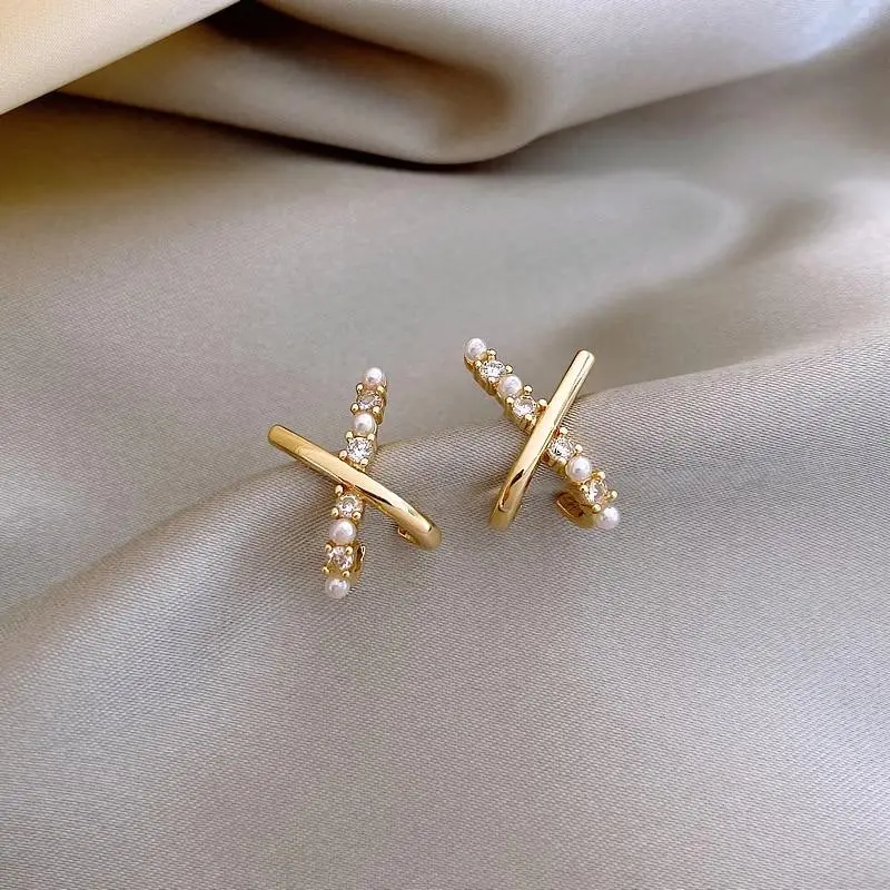 Cross Gold Earring