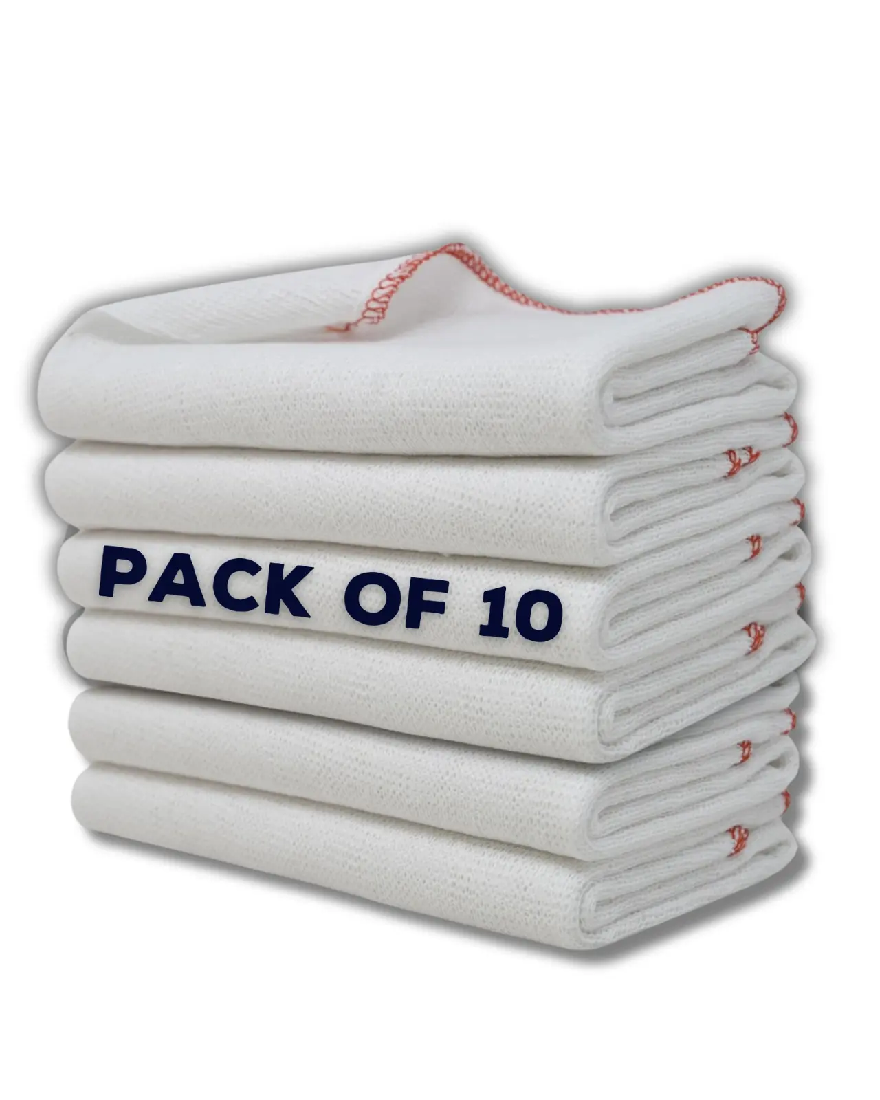 10 Pcs Dish Cloth Washing Up - Microfiber Kitchen Cleaning Cloth, Tea Towels for Kitchen - Large Dish Cloths for Washing Up Lint Free - Dish Towels Highly Absorbent White (38x52 Cm) Pack Wipe