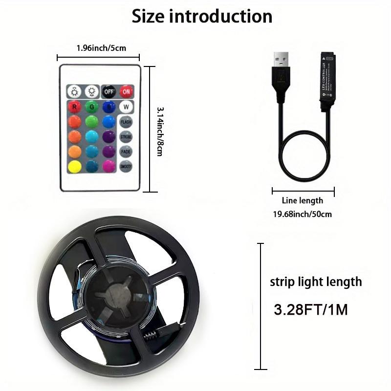 1 set of USB DIY backlight TV Belt LED strip lights 3.28ft/9.84ft SMD 2835 led flexible Cabinet light for home decoration 3