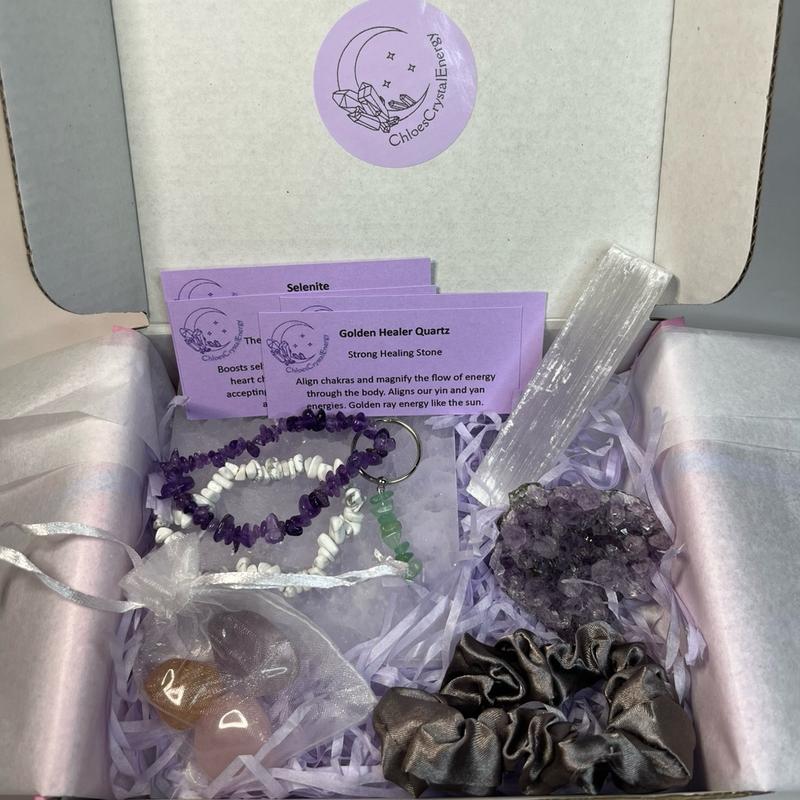 Crystal Gifts - Handmade Giftbox with Natural Tumblestones, Charging Plate and More. £45 worth for £35!! 1