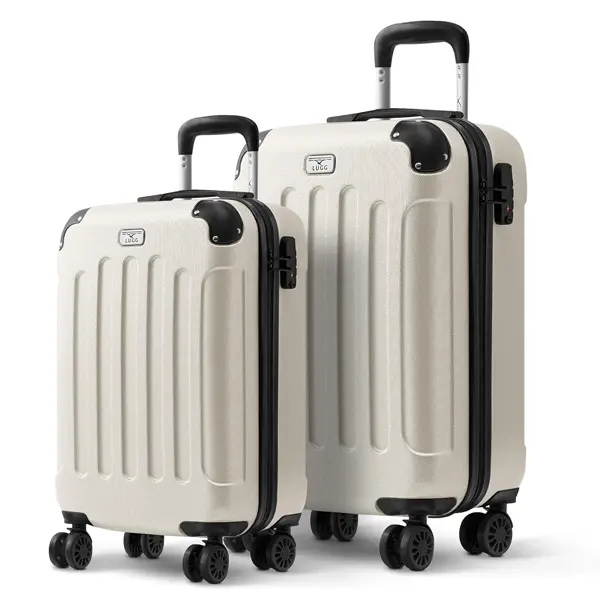 LUGG Travel Suitcase Set - Skywander 2-Piece Hard Shell Luggage, 20" & 24" Strong & Lightweight with Secure TSA Lock, Smooth 360° Wheels & Resilient Handle - Airline Approved