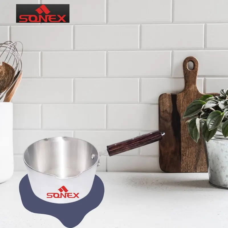 Sonex Aluminium steel Milk Pot |  Chef's Stainless Steel Milk Pan  1 Litre, 1.5  Litre 2.5  Litre 3
