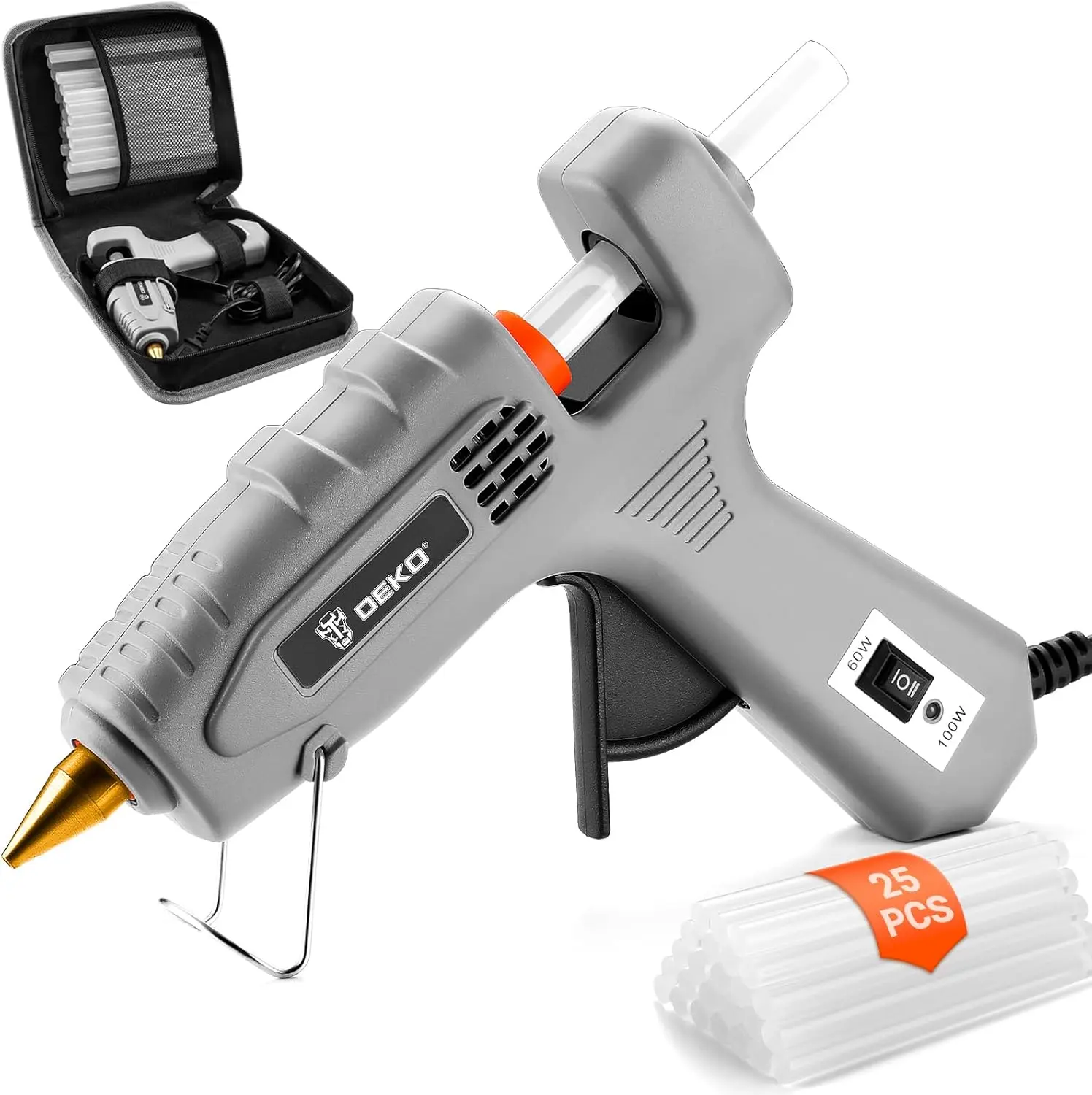 Mini Hot Glue Gun Kit: DEKO 20W 100W Hot Glue Gun Fast for Crafting, Craft Small Glue Gun with 30 Glue Sticks for School Kids Craft Hobby DIY Arts Card Sealing Glass Fabric Metal Wood Plastic Home Repair tool