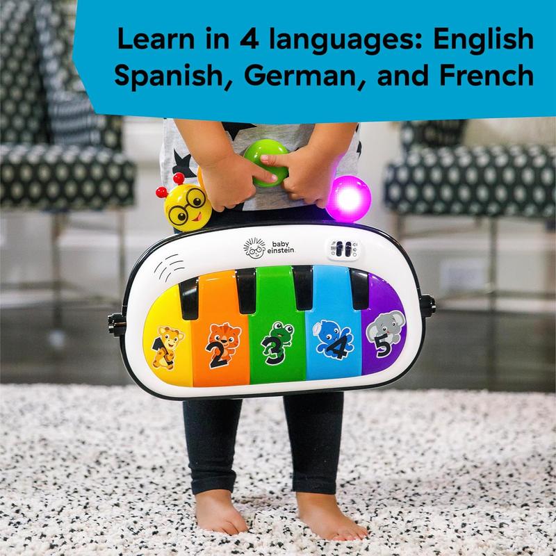 4-in-1 Kickin' Tunes and Language Discovery Play Gym with Piano, Mat with Detachable Activity Toys, Lights, Sounds and Music, Ages Newborn + 4