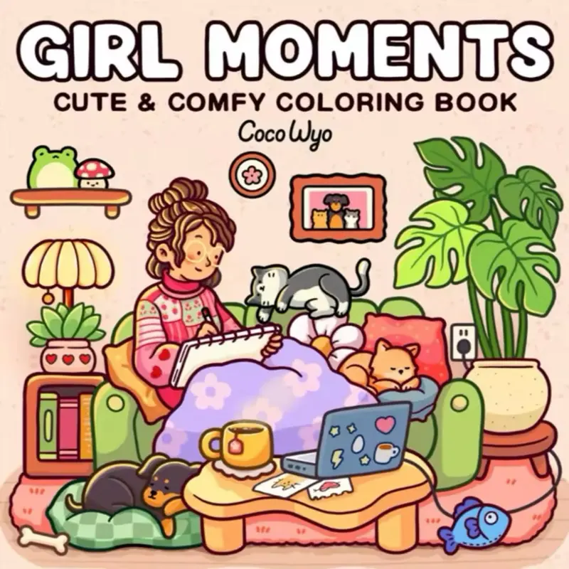 Girl Moments & More Colouring Books for Adults and Teen - Perfect for Stress Relief viral coloring book