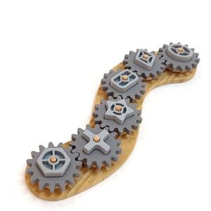 Sensory Junction Silicone and Bamboo Sensory Spinning Gear Toy - Educational Toy for Kids