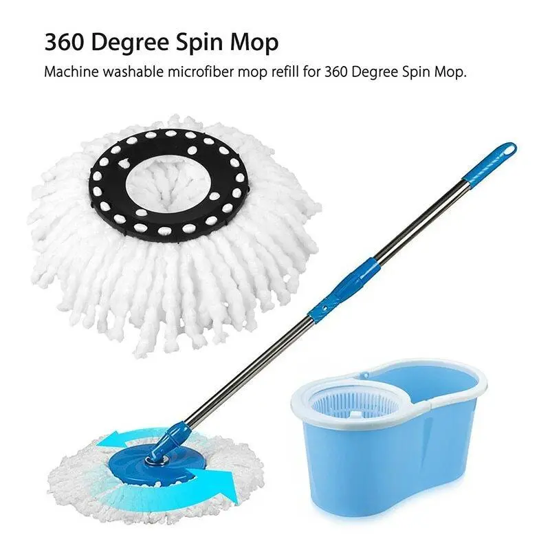 2/4/6/8 Replacement Mop Micro Head Refill for 360° Spin Magic Mop Home Cleaning - White - Microfiber Absorbent
