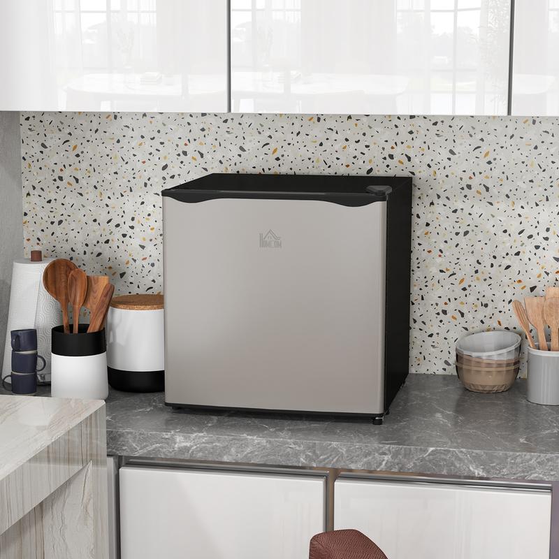 HOMCOM Tabletop Mini Freezer with 35 Litre Capacity, Small Freezer with Reversible Door, Adjustable Temperature and Removable Wire Shelf for Bedrooms, Home Office, Silver Tone 8