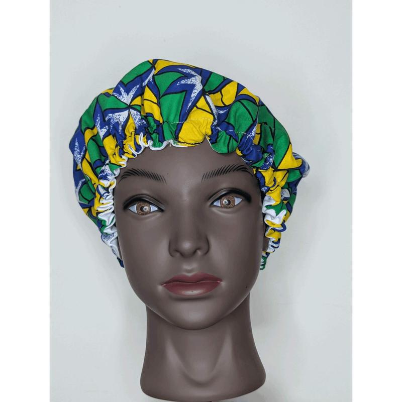 Ankara Satin-Lined Kids’ Bonnets – Comfort & Protection for Little Curls 1