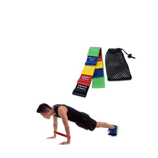 Resistance Bands Set of 5 PREMIUM Resistance Bands for Men Skin Friendly | 5 Strength Levels Loop Exercise for Pilates, Training, Physio Therapy, Stretching, Home Gym for Men and Women arm fat stretch sleeping hip abduction athlete band spider  curls 1